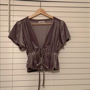 Velvet short sleeve top